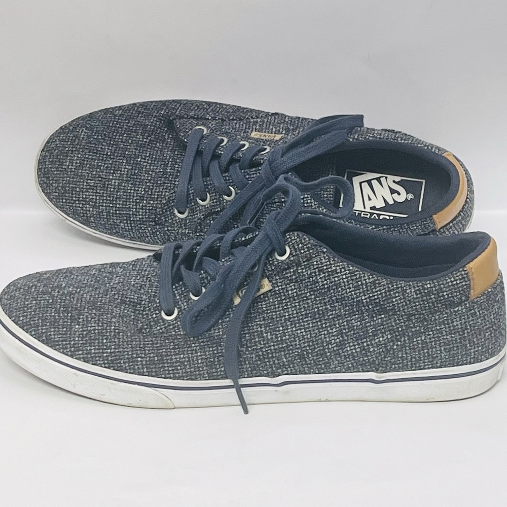 Vans UltraCush Women 9 Blue Grey Tweed Textile Low Top Sneakers 721356 - Picture 2 of 10